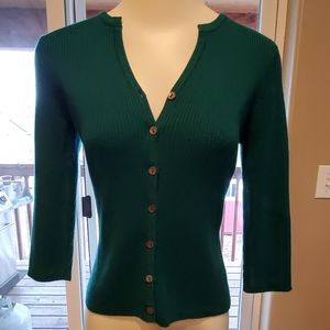 3/4 length ribbed cardigan